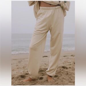 Daily Drills Cream Track Pants - Elastic Waist Joggers